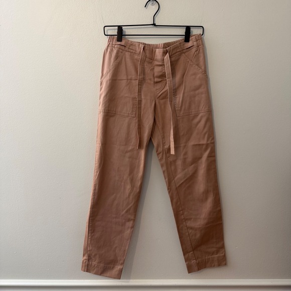 HATCH women's straight leg Pants Blush Pink Elastic Waist Tie Front Size 1 (s/m) - Picture 2 of 9